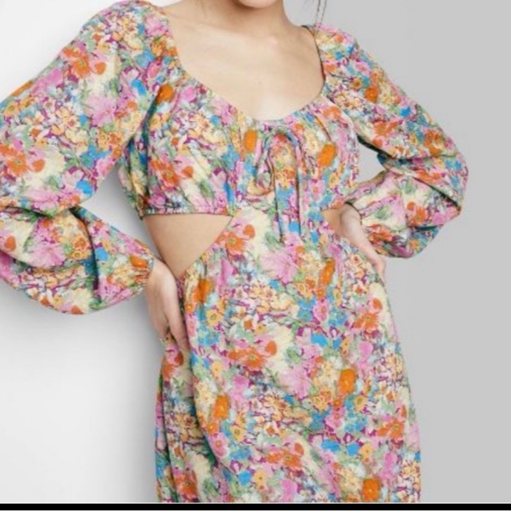 Wild Fable Floral Cutout Mini Dress